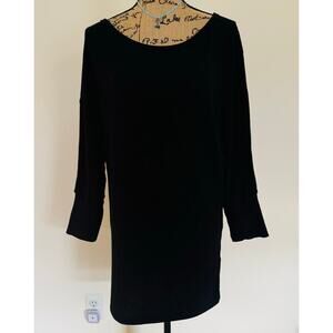 Michael Stars Womens Black Scoop Neck Long Tunic Top Size Medium
